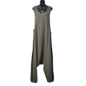 Zanzea Collection Green Cotton Oversized Sleeveless Jumpsuit Romper 5XL NWT